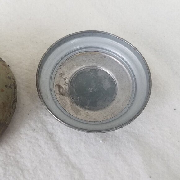 Antique Pre Reuge Music Box Musical‎ Powder Puff Metal Case with Porcelain Inlay - Picture 8 of 16